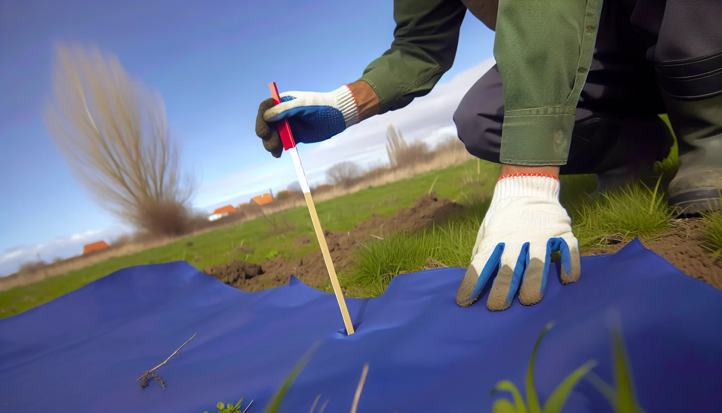 Placing a property boundary marker on a vacant land parcel