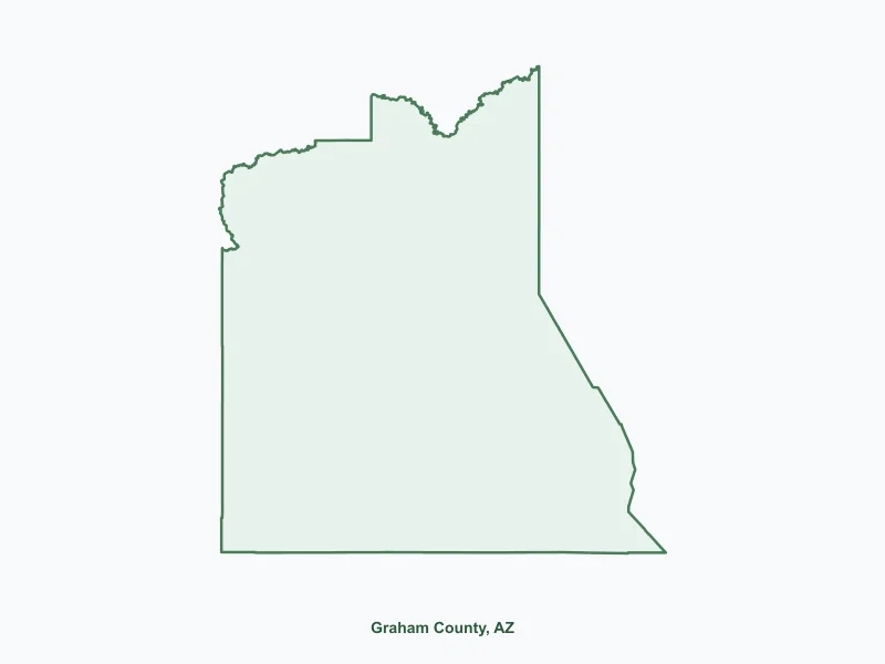 Map of Graham County, AZ showing major cities