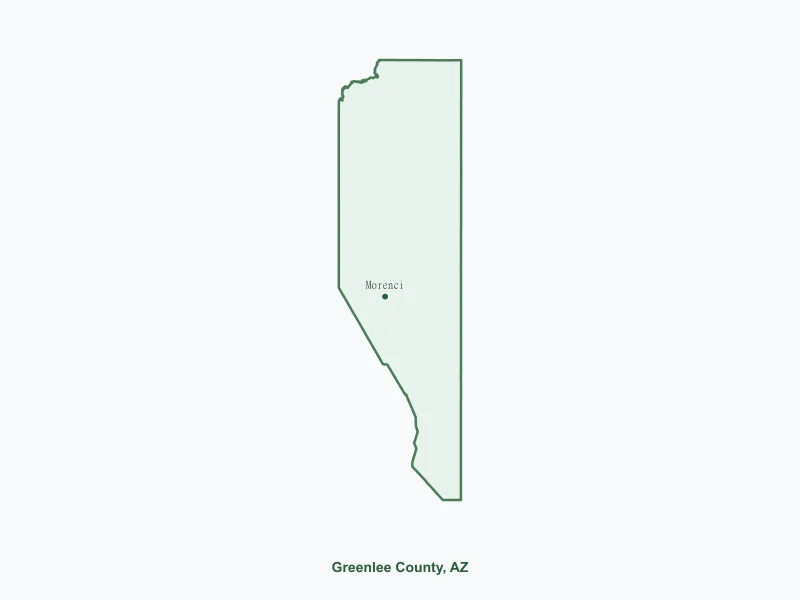 Map of Greenlee County, AZ showing major cities