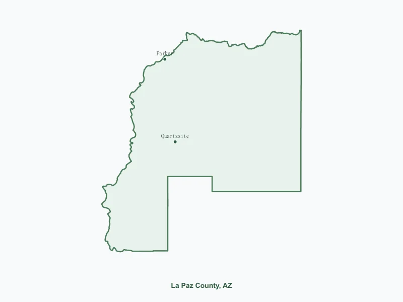 Map of La Paz County, AZ showing major cities