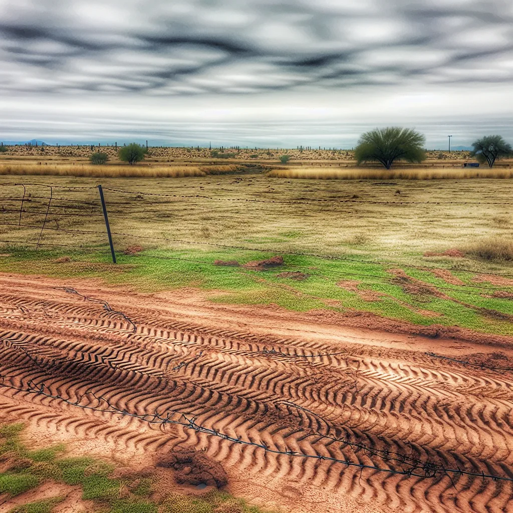 Rural acreage with open grassland and conifer forest in Casa Grande, Arizona