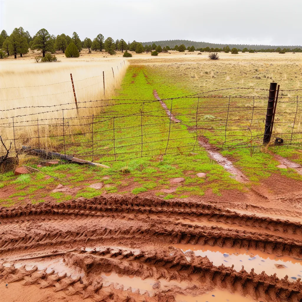 Rural acreage with open grassland and conifer forest in Coconino County, Arizona